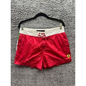 Scuderia Ferrari Logo‎ Drawstring Swimming Board Shorts Red White Mens Size S